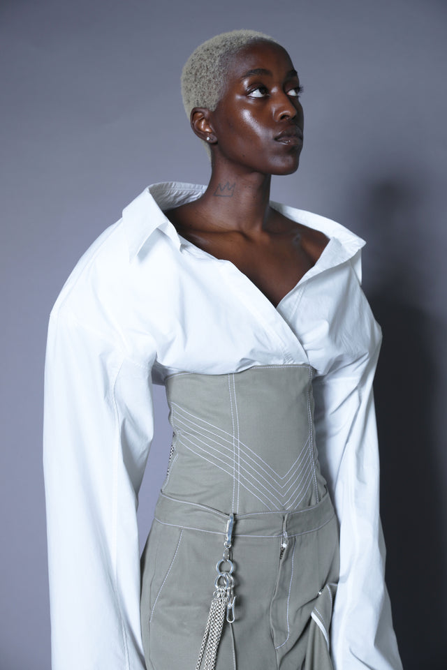 WRAP SHIRT + CORSET